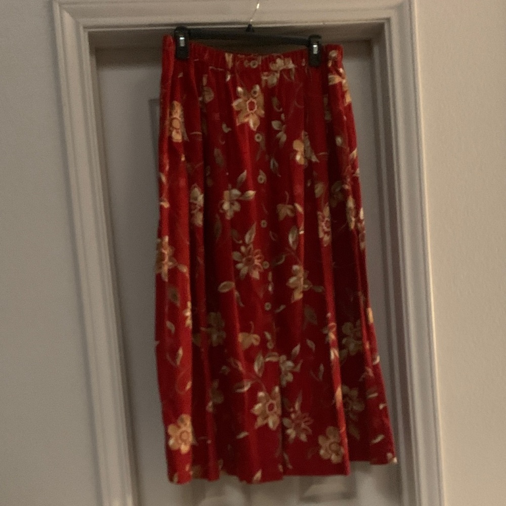Floral Red Skirt